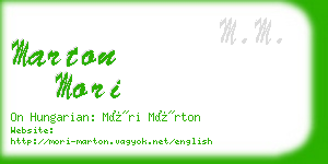 marton mori business card